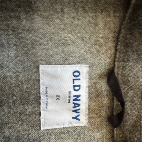 Old Navy Jacket 2x Grey and Charcoal Plaid - Picture 4 of 4